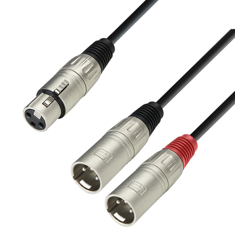 Adam Hall Cables 3 STAR YFMM 0100 - Y Cable, Adam Hall® 2 XLR Male x XLR Female, 1 m - Image 1