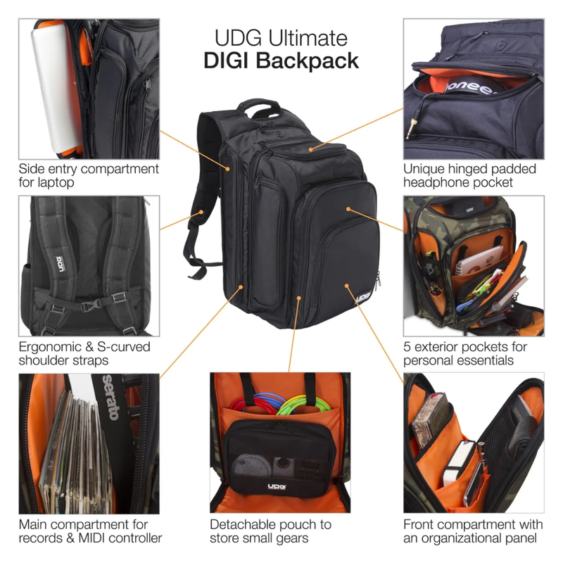 UDG Ultimate DIGI Backpack, Black/Orange Inside - Image 2