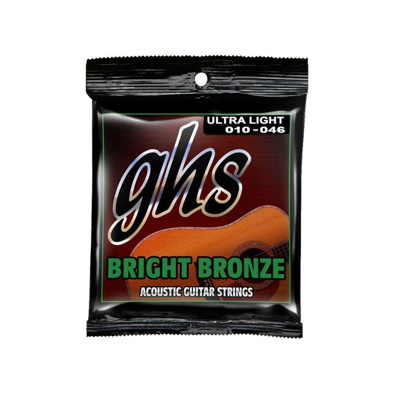 GHS Bright Bronze 80/20 BB10U Acoustic Guitar Strings, Ultra Light (10-46) - Image 1