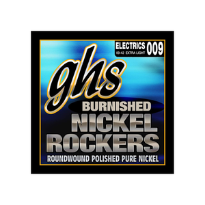 GHS Burnished Pure Nickel Rockers BNR-XL Electric Guitar, Extra Light (09-42)