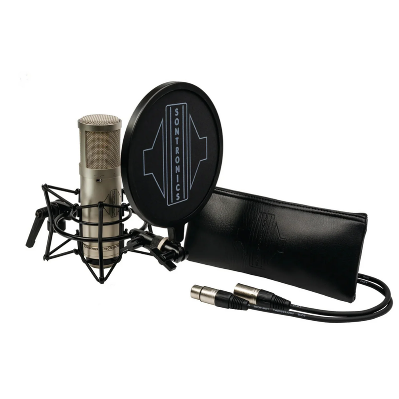 Sontronics STC-2 Pack Large Diaphragm Cardioid Condenser Microphone with Shockmount, Pop Filter, & Cable, Silver - Image 1