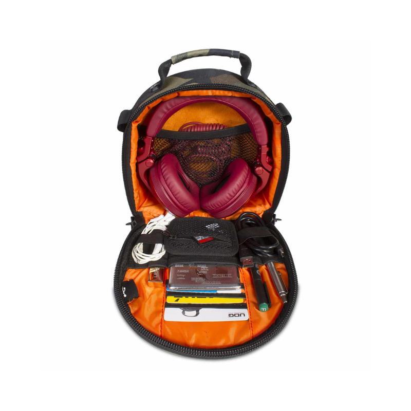 UDG Ultimate DIGI Headphone Bag, Black Camo/Orange Inside - Image 3