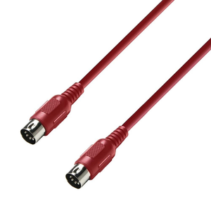 Adam Hall Cables 3 STAR MIDI 0150 - MIDI Cable, Adam Hall® MIDI 5-pole, Red, 1.5 m