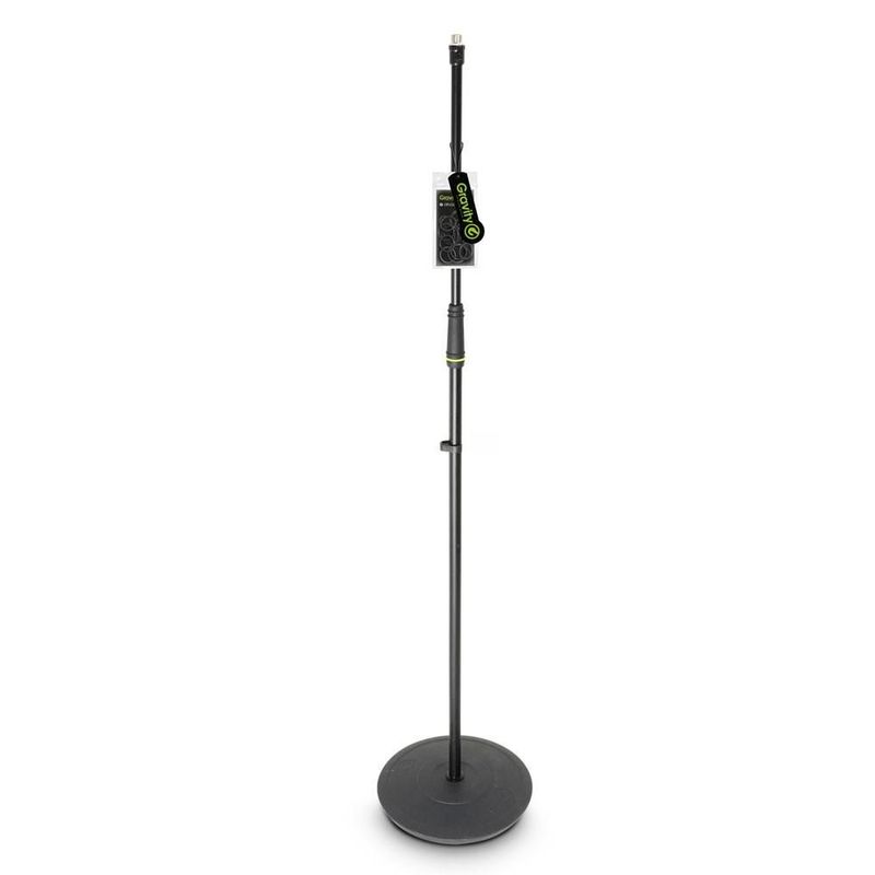 Gravity Microphone Stand with Round Base, Black - Image 1