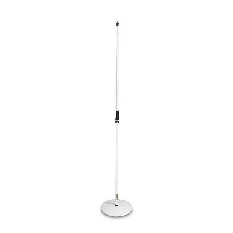 Gravity Microphone Stand with Round Base, White - Image 1