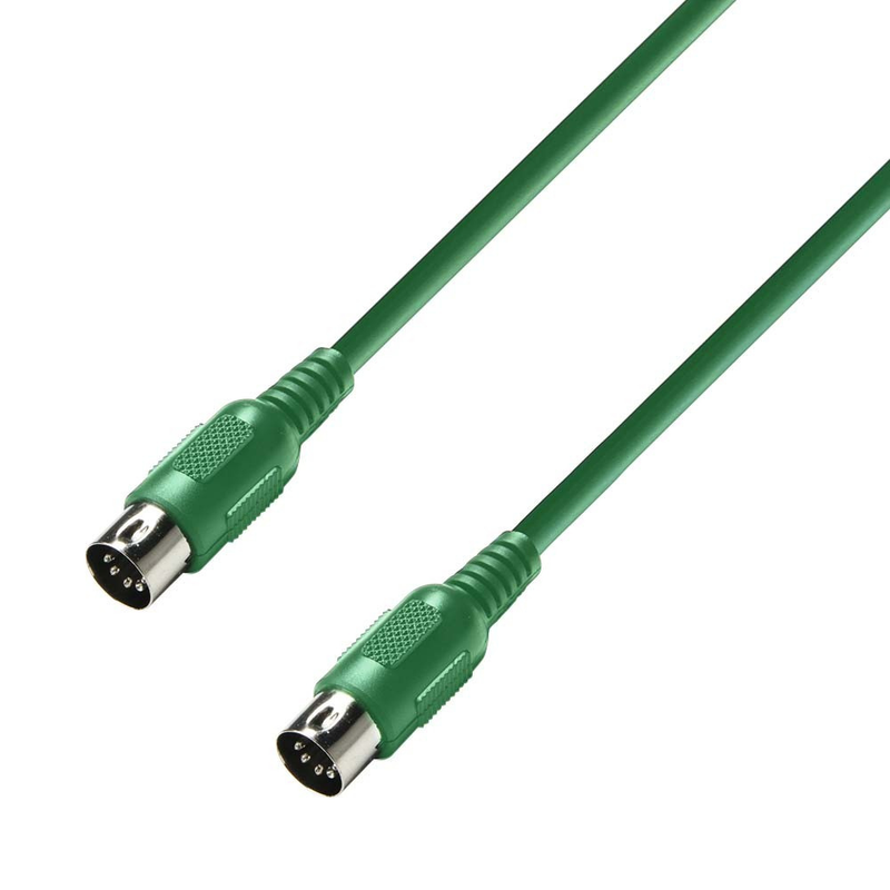 Adam Hall Cables 3 STAR MIDI 0150 - MIDI Cable, Adam Hall® MIDI 5-pole, Green, 1.5 m - Image 1