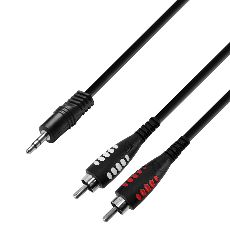 Adam Hall Cables 3 STAR YWCC 0100 - Y Cable, Adam Hall® 2 RCA x Minijack, 1 m - Image 1